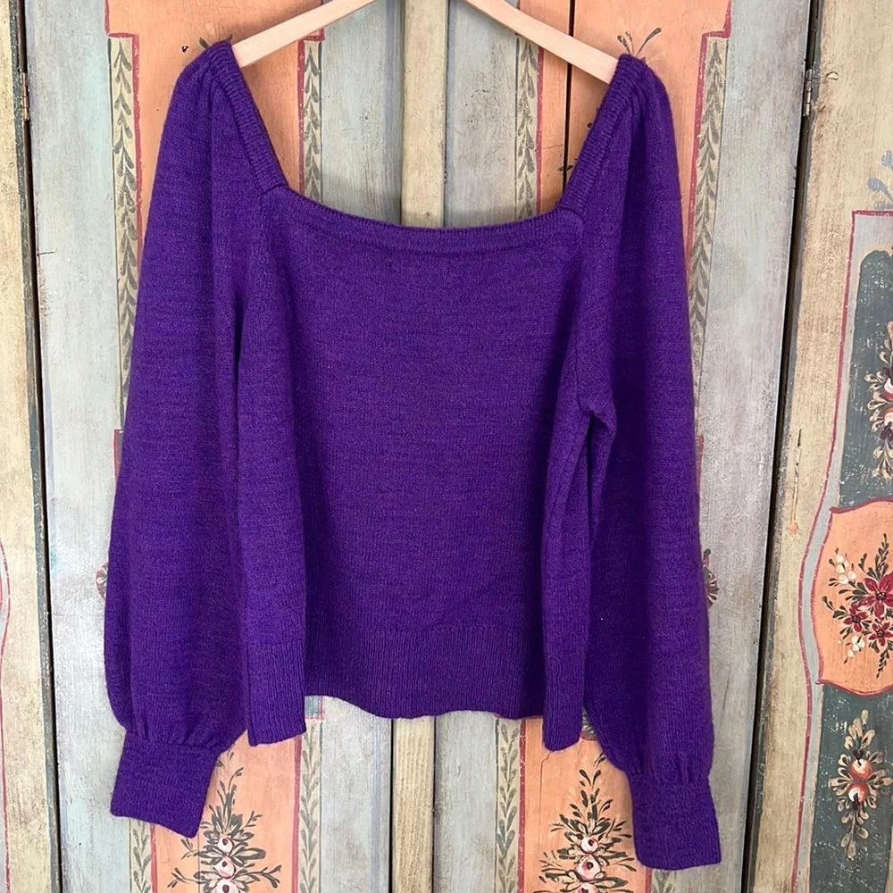 Anthropologie beautiful purple sweater! XL super soft - Picture 3 of 7